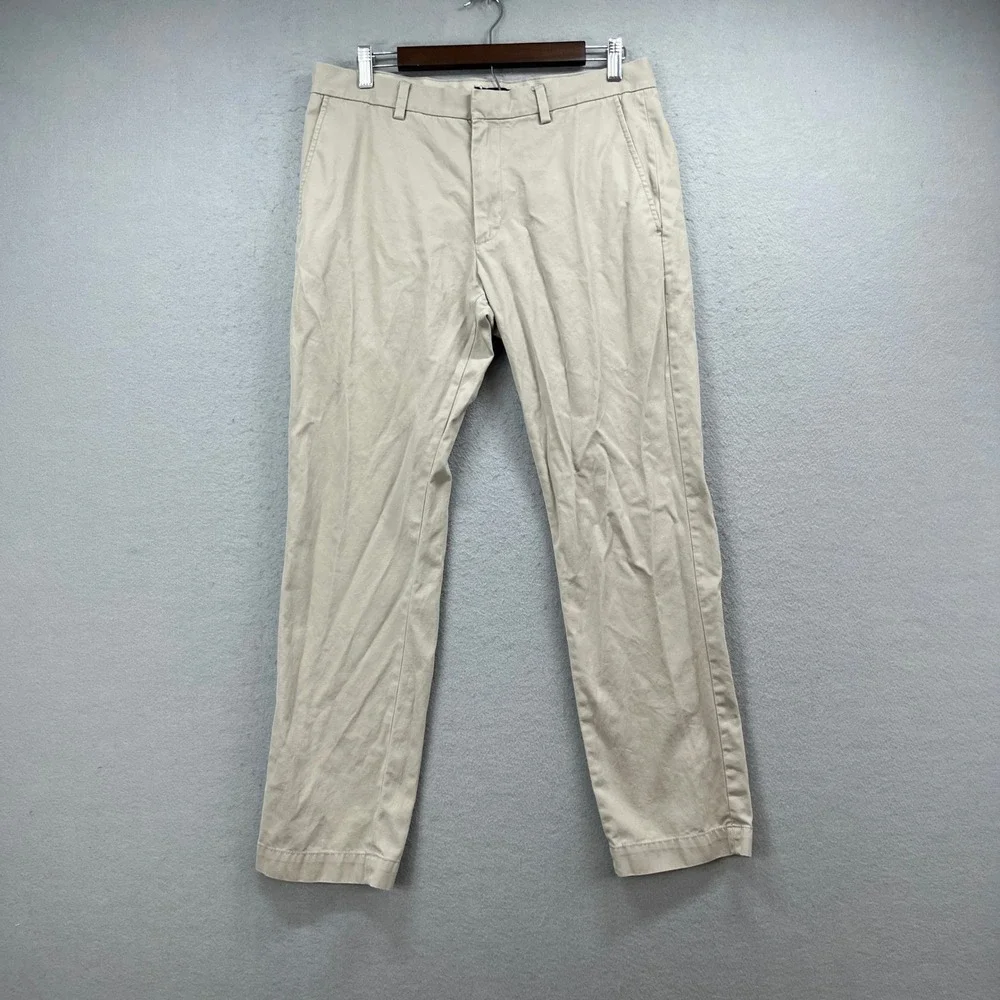 Banana Republic Pants Mens 32x30 Khaki Tan Aiden Chino Cotton Slim Preppy Casual